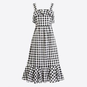 J.Crew Midi Dress in black and white gingham - sz 12